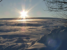 Schneelandschaft mit Fürstenauer Wintersonne